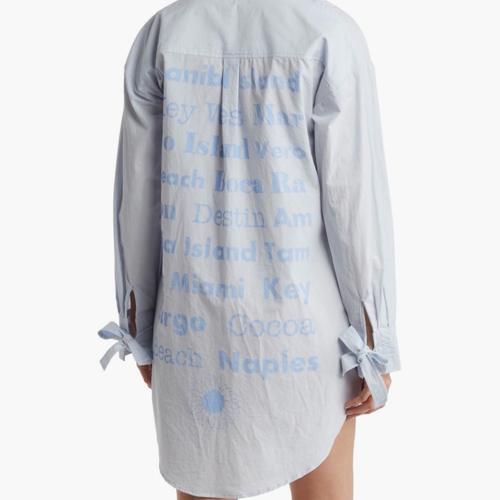 NWOT STITCHDROP Bow Tied Long Sleeve Shirt Dress sz M